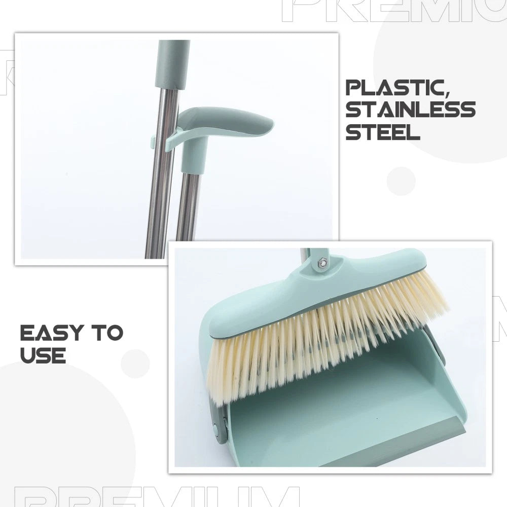 Broom Dustpan Set Office Household Cleaning Tools With Standing-