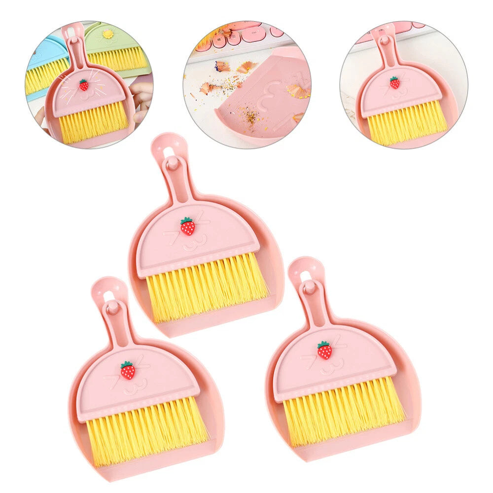 Set of 4 Mini Broom Child Multipurpose Crevice Cleaning Brush Desk