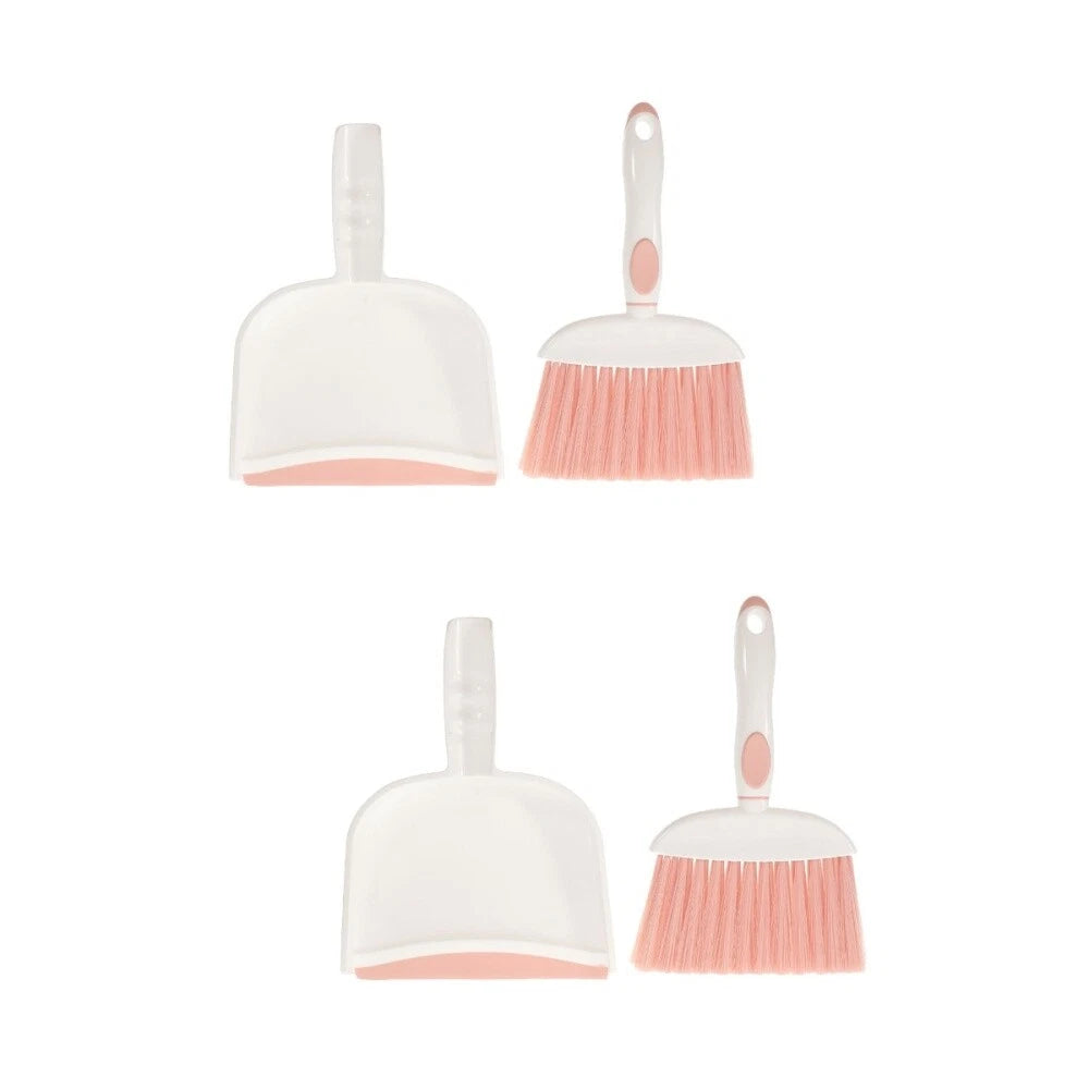 Set of 2 Mini Broom Dustpan Car Care Brush Keyboard Dad-