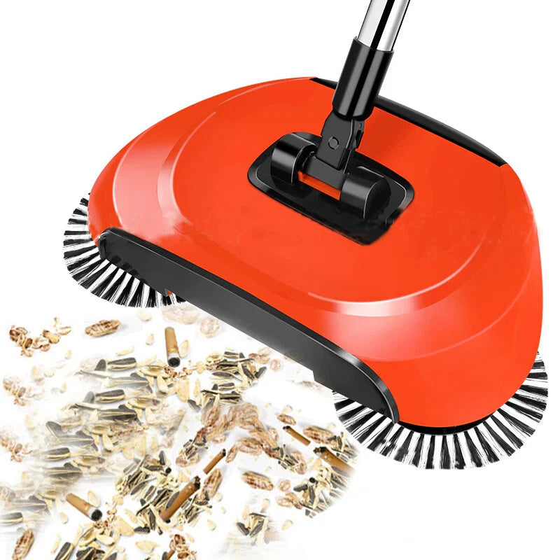 Hand Push Home Sweeper Floor Broom Carpet Outdoor Automatic Cleaner Dust Mop Set