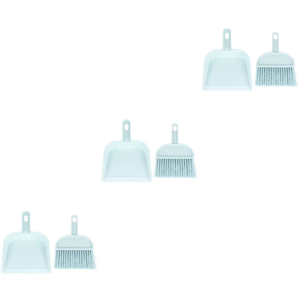 6 Sets Reptile Mini Broom Dustpan Set Pet Cleaning Tool Supplies (Blue)