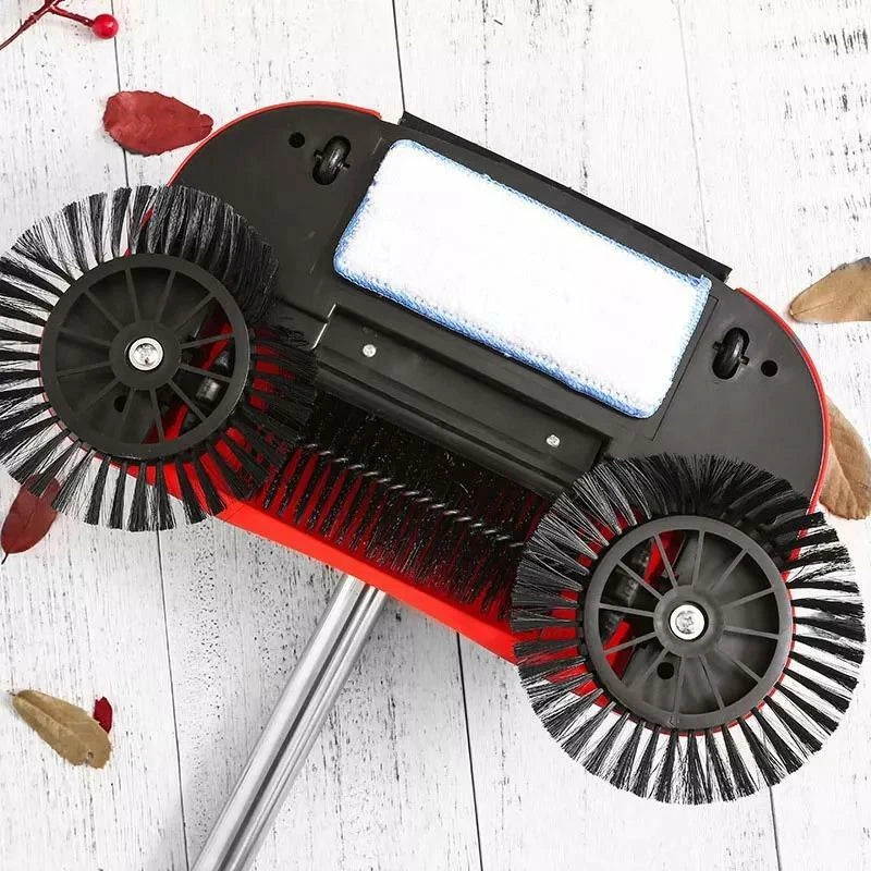 Hand Push Home Sweeper Floor Broom Carpet Outdoor Automatic Cleaner Dust Mop Set