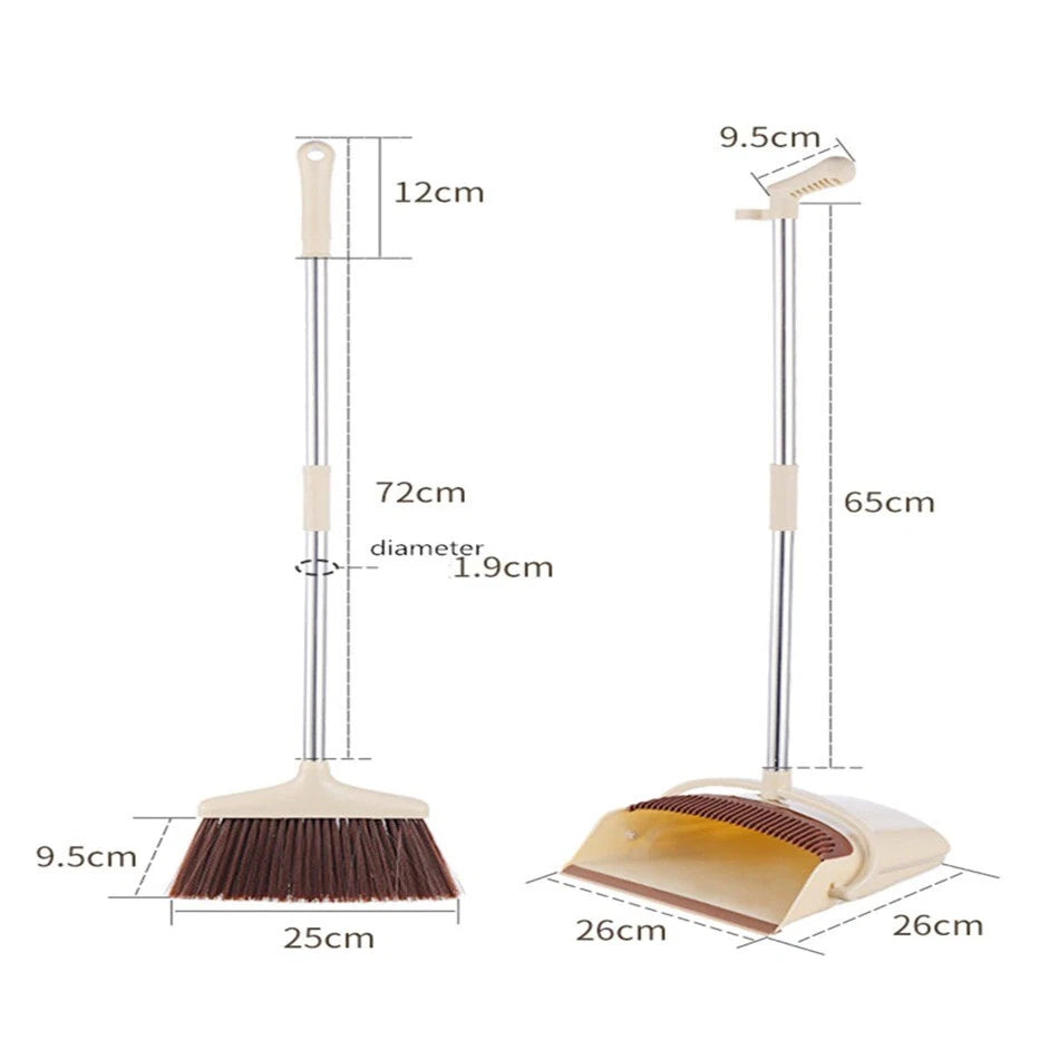 Foldable Dustless Long Handle Dustpan Broom Dustpan Suit Accessories Set New