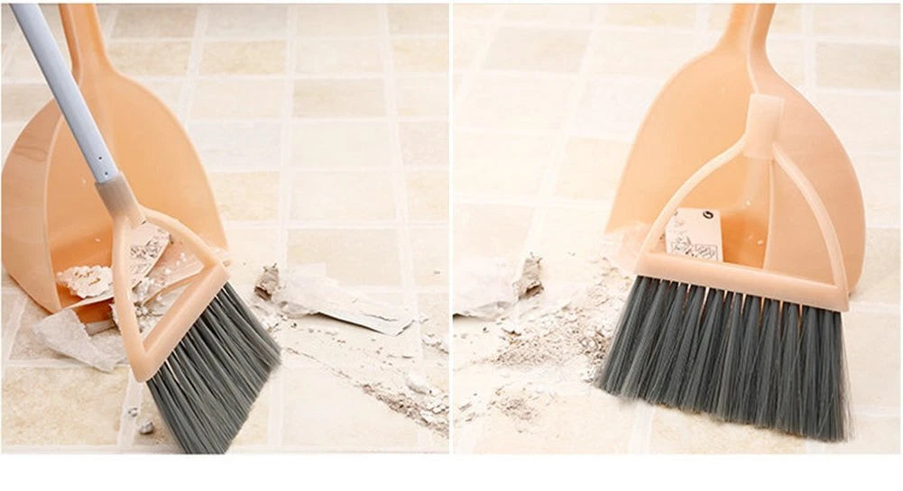 Mini Broom with Dustpan for KidsLittle Housekeeping Helper Set Light Orange