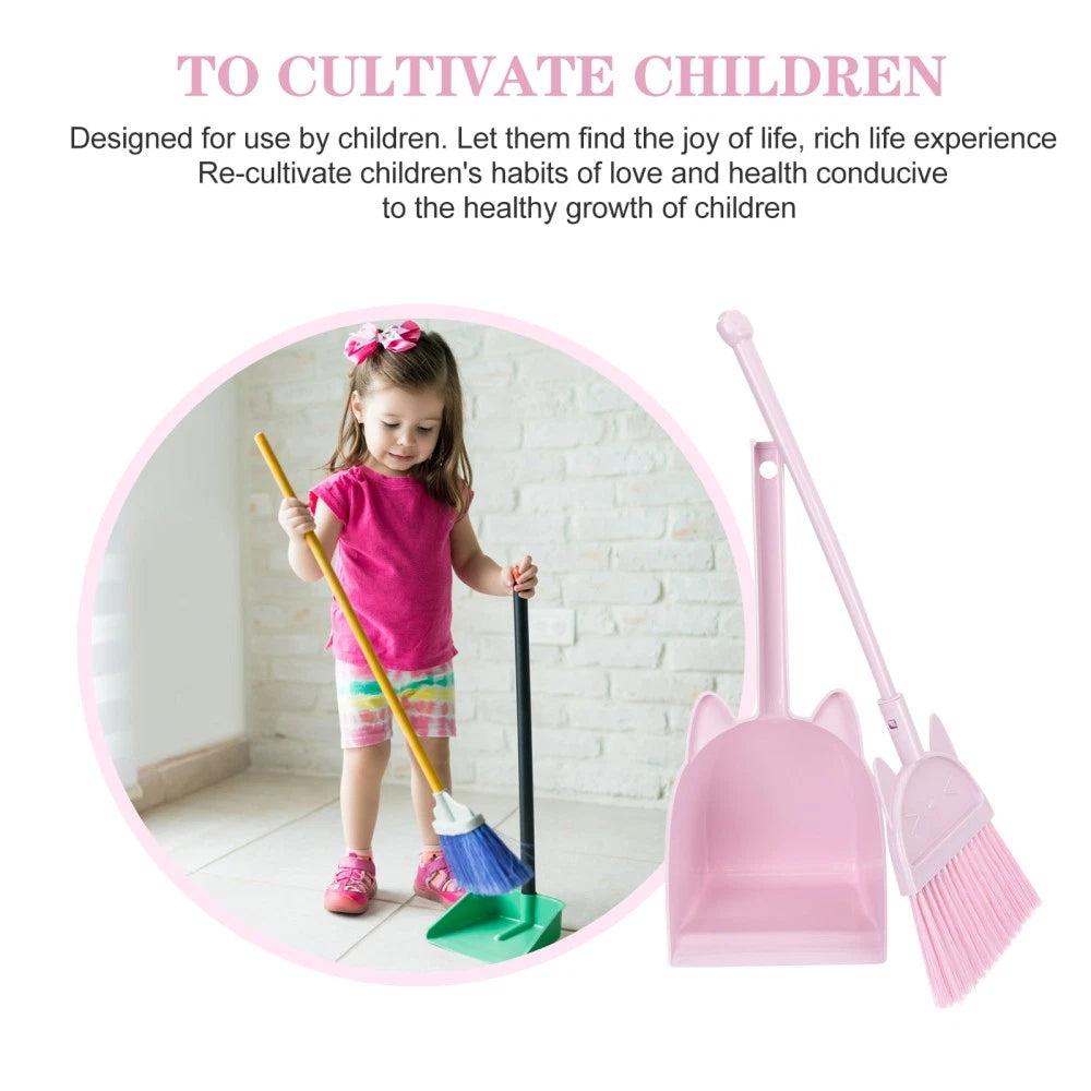 Children's Broom Set Childrens Sweeping Brush Toy Cleaning Toddlers Dustpan