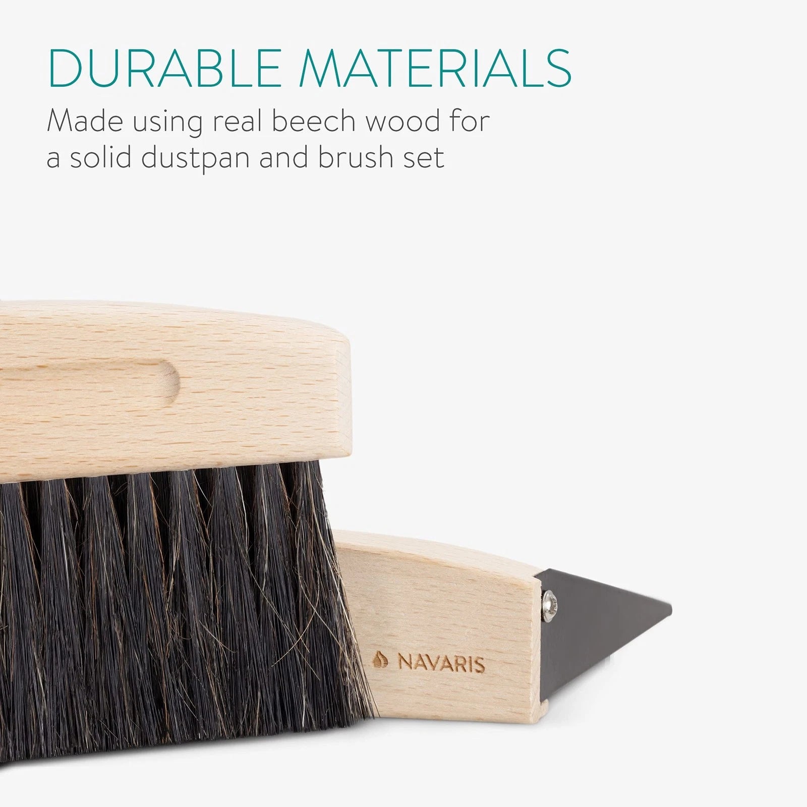 Small Dustpan and Brush Set - Wooden Mini Dust Pan Brush for Sweeping Table T...