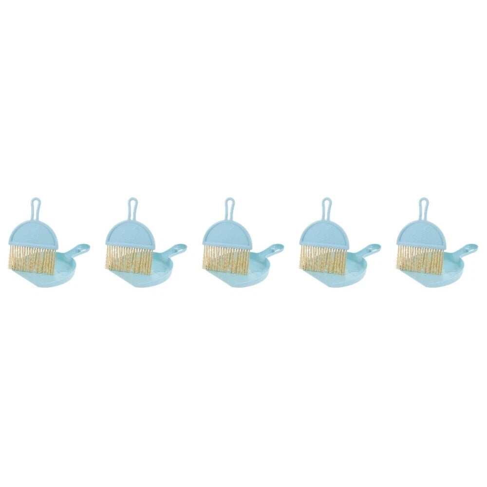 Set Of 5 Mini Broom Set Scrubber Small Brush And Dustpan-