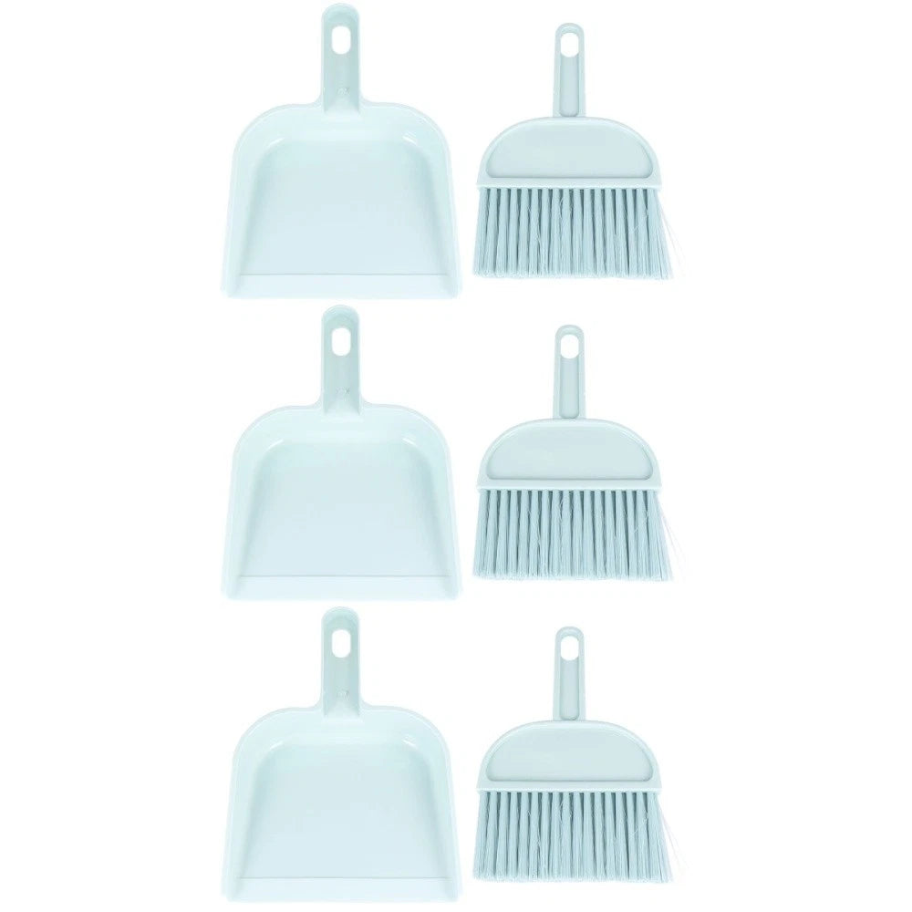 6 Sets Reptile Mini Broom Dustpan Set Pet Cleaning Tool Supplies (Blue)