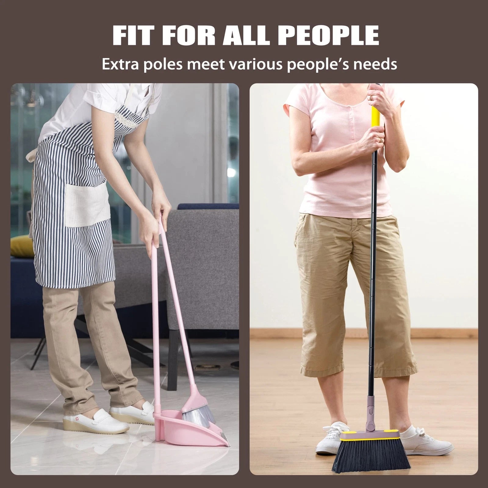 Long Handle Dustpan Stand Up Household Dustpan for Garage Home Kitchen