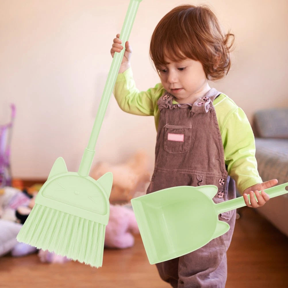 Children's Broom Set Toddler Small and Dustpan Kids Cleaning Kit