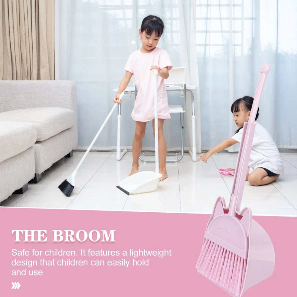 Children's Broom Set Toy Cleaning Toddlers Childs Dustpan Brush Small