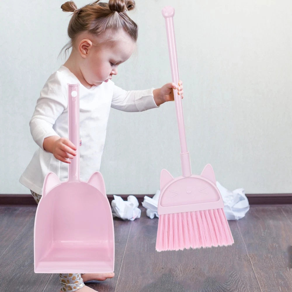 Children's Broom Set Childrens Sweeping Brush Toy Cleaning Toddlers Dustpan