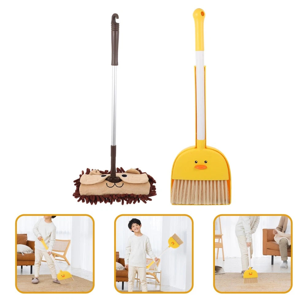 Small Broom Mop Set Child Toddler Household Cleaning Supplies and Dustpan