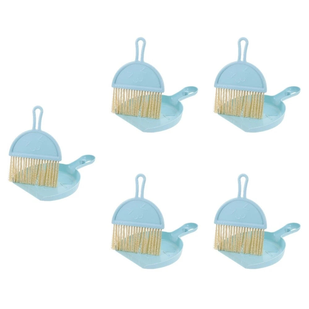 Set Of 5 Mini Broom Set Scrubber Small Brush And Dustpan-