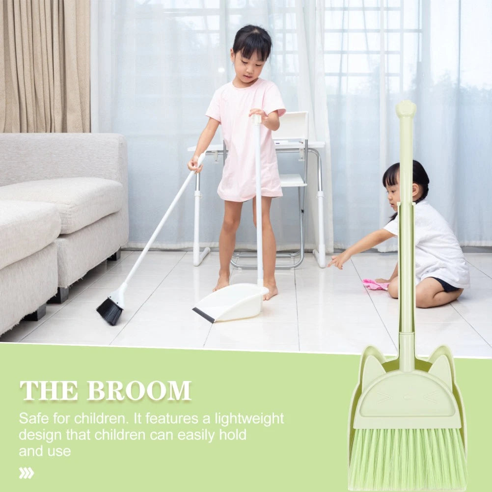 Children's Broom Set Toddler Small and Dustpan Kids Cleaning Kit