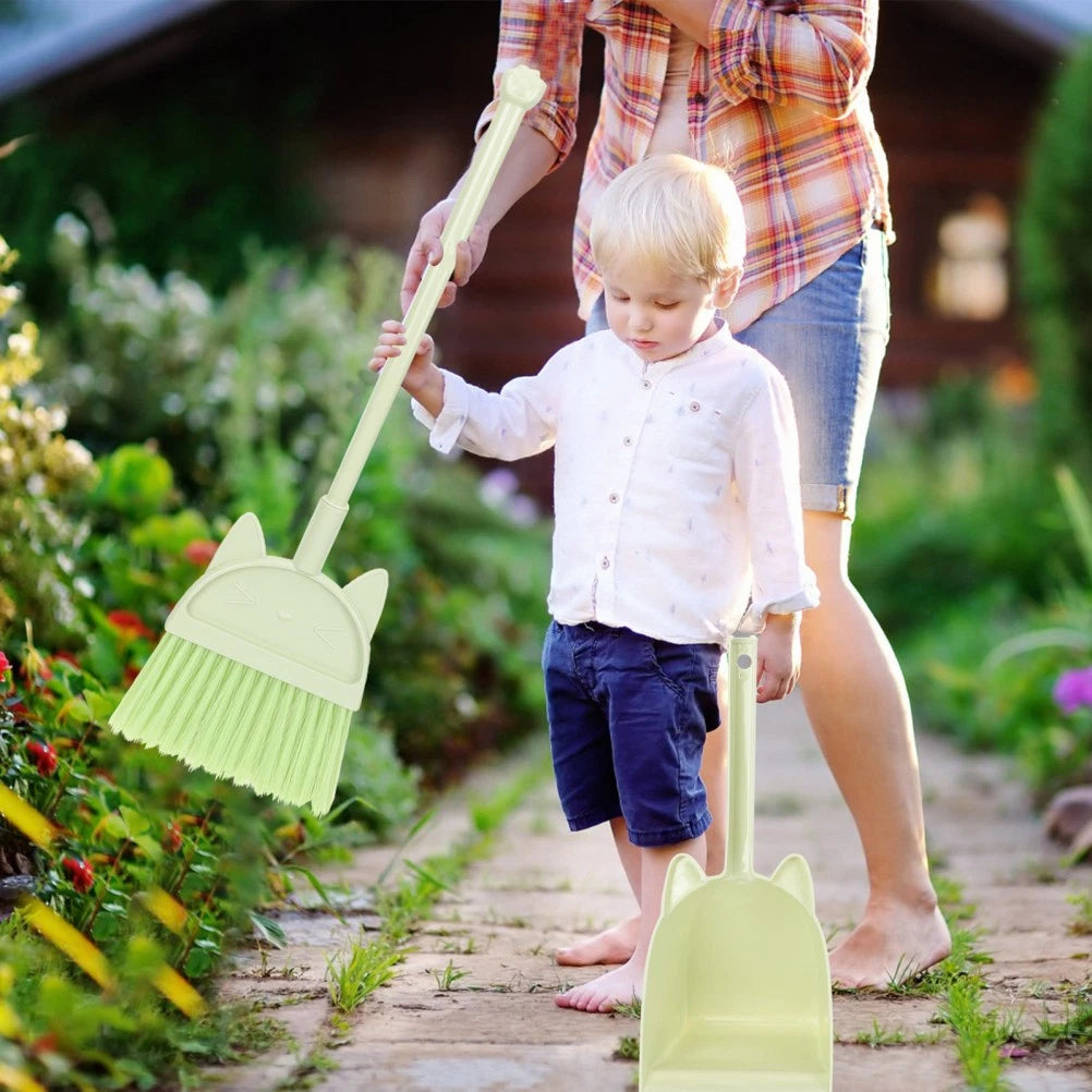 Children's Broom Set Toddler Small and Dustpan Kids Cleaning Kit