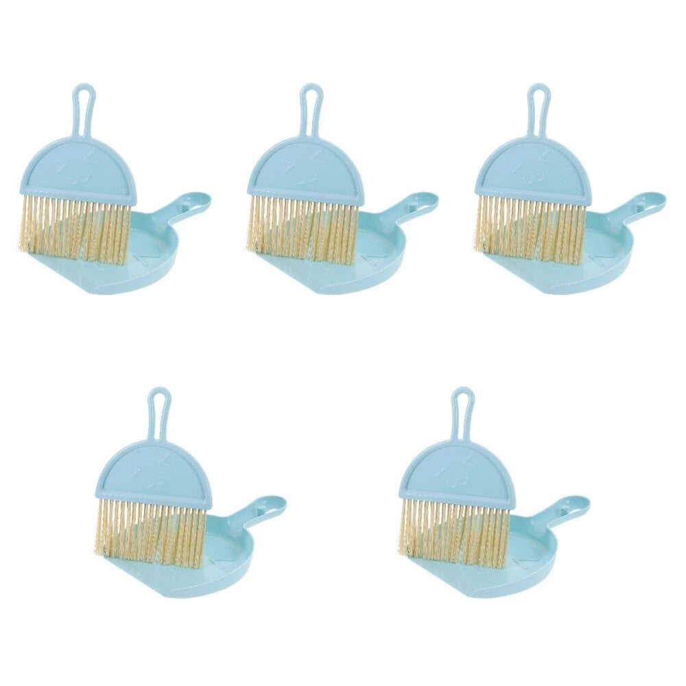 Set Of 5 Mini Broom Set Scrubber Small Brush And Dustpan-