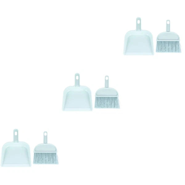 6 Sets Reptile Mini Broom Dustpan Set Pet Cleaning Tool Supplies (Blue)