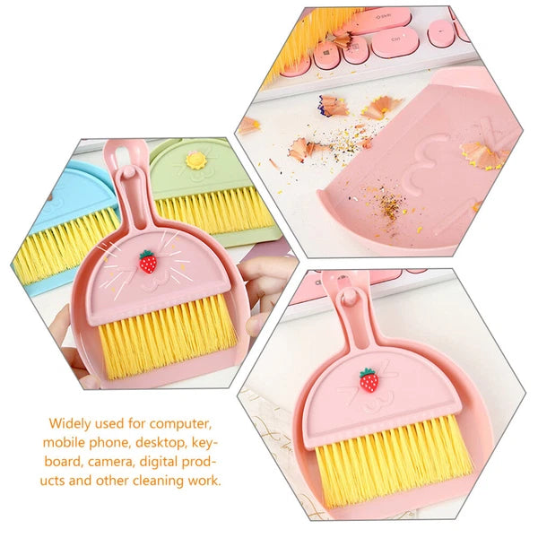 Set of 4 Mini Broom Child Multipurpose Crevice Cleaning Brush Desk