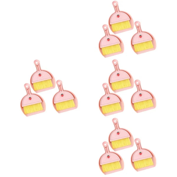 Set of 4 Mini Broom Child Multipurpose Crevice Cleaning Brush Desk