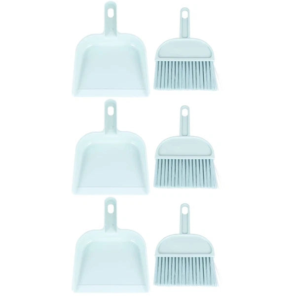 6 Sets Reptile Mini Broom Dustpan Set Pet Cleaning Tool Supplies (Blue)