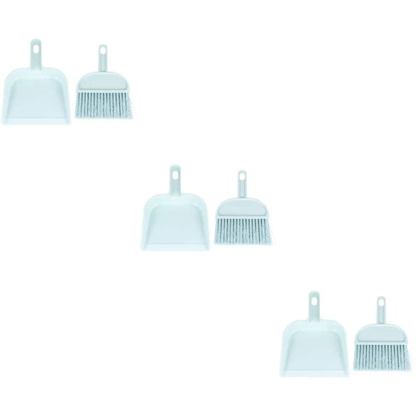 6 Sets Reptile Mini Broom Dustpan Set Pet Cleaning Tool Supplies (Blue)