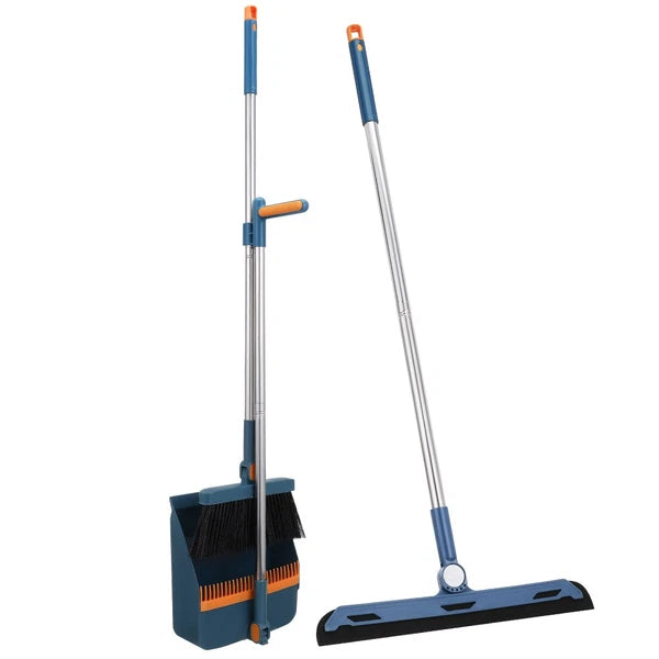 Folding Broom Set Dad Collapsible And Dustpan Cleaner-