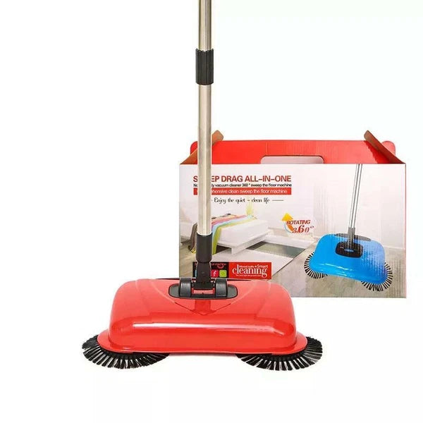 Hand Push Home Sweeper Floor Broom Carpet Outdoor Automatic Cleaner Dust Mop Set