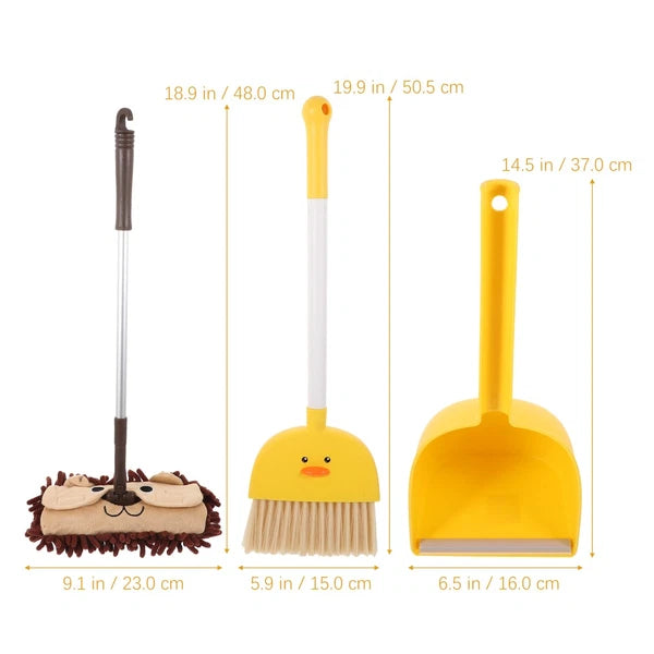 Small Broom Mop Set Toddler Child Cleaning Tools Household Brush