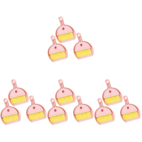 Set of 4 Mini Broom Child Multipurpose Crevice Cleaning Brush Desk