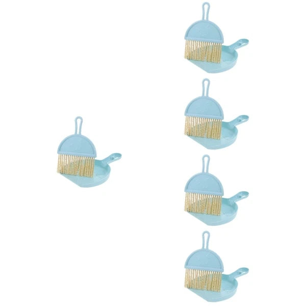 Set Of 5 Mini Broom Set Scrubber Small Brush And Dustpan-