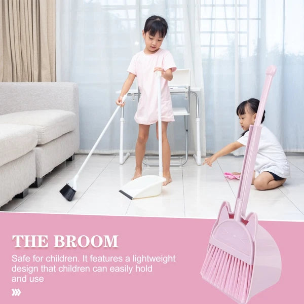 Children's Broom Set Toy Cleaning Toddlers Childs Dustpan Brush Small