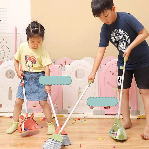 Broom Set For Kids Toddler And Dustpan Small Cleaning Scoop-