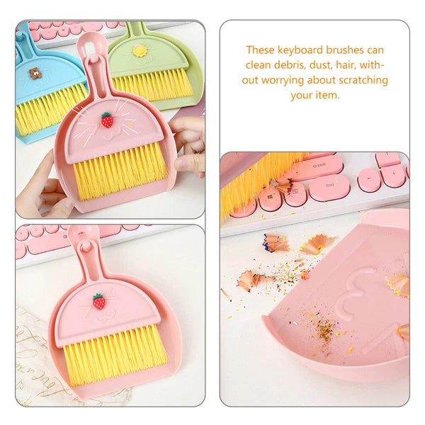 Set of 4 Mini Broom Child Multipurpose Crevice Cleaning Brush Desk