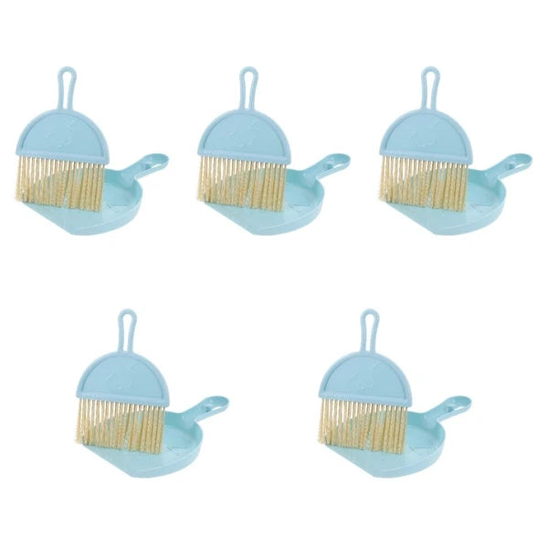Set Of 5 Mini Broom Set Scrubber Small Brush And Dustpan-