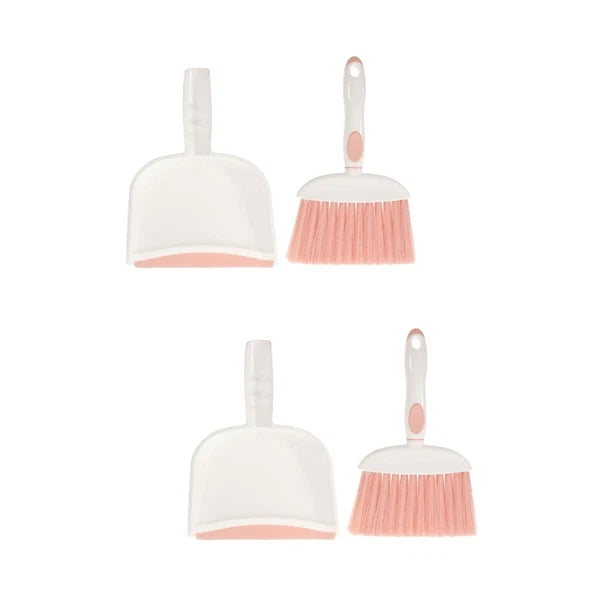 Set of 2 Mini Broom Dustpan Car Care Brush Keyboard Dad-
