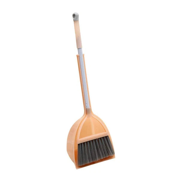Mini Broom with Dustpan for KidsLittle Housekeeping Helper Set Light Orange