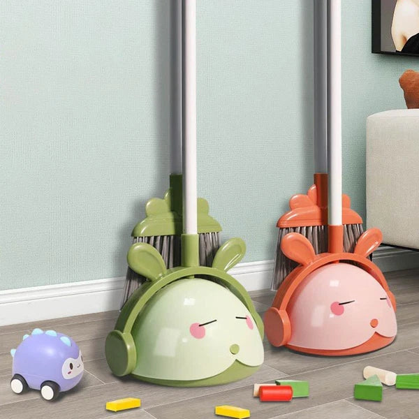 Broom Set For Kids Toddler And Dustpan Small Cleaning Scoop-