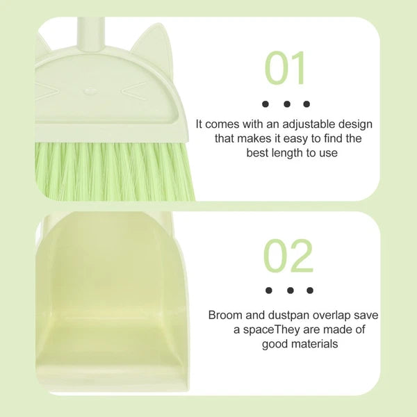 Children's Broom Set Toddler Small and Dustpan Kids Cleaning Kit