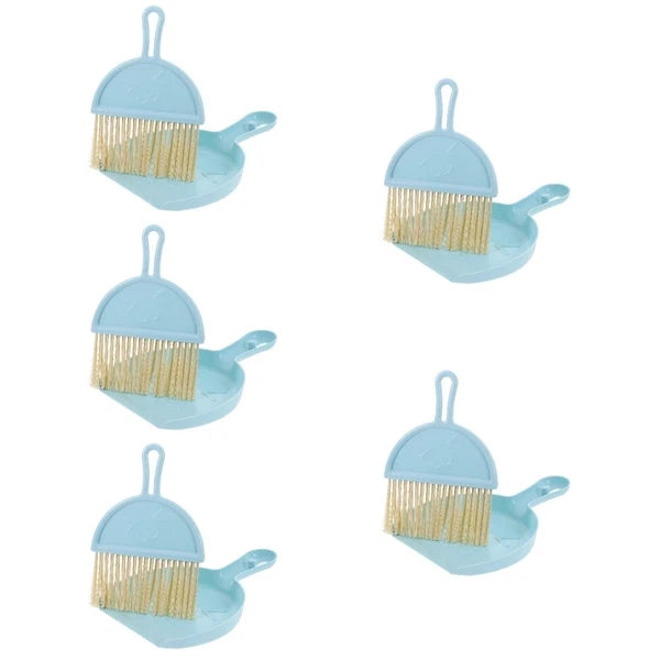 Set Of 5 Mini Broom Set Scrubber Small Brush And Dustpan-