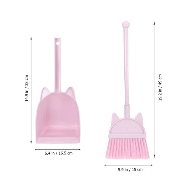 Children's Broom Set Toy Cleaning Toddlers Childs Dustpan Brush Small