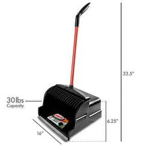 Libman Dustpan 16" Large Scoop Upright Red+Black w/Steel Angled Handle (4-Pack)