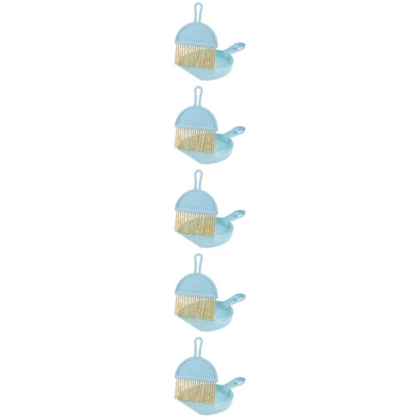 Set Of 5 Mini Broom Set Scrubber Small Brush And Dustpan-
