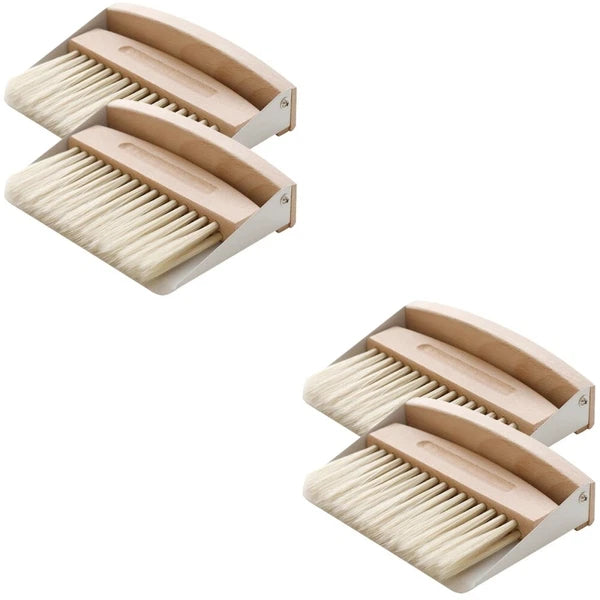 Set of 2 Mini Broom Dustpan Cleaning Desktop Small Computer Brush