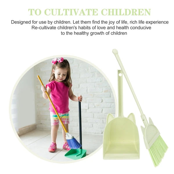 Children's Broom Set Toddler Small and Dustpan Kids Cleaning Kit