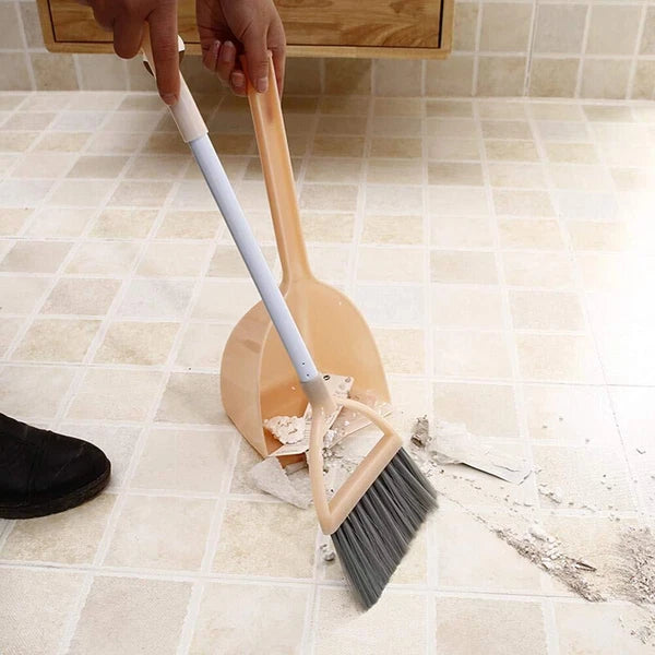 Mini Broom with Dustpan for KidsLittle Housekeeping Helper Set Light Orange