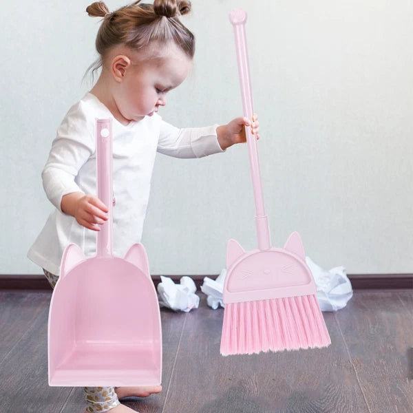 Children's Broom Set Childrens Sweeping Brush Toy Cleaning Toddlers Dustpan