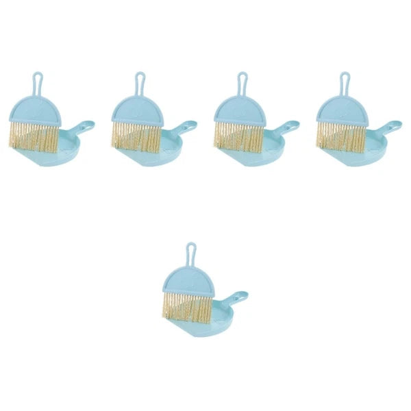 Set Of 5 Mini Broom Set Scrubber Small Brush And Dustpan-