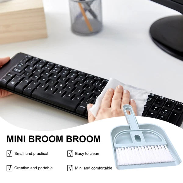 Small Mini Whisk Broom And Dust Pan Set Ergonomic Handle Kids Heavy Duty Durable
