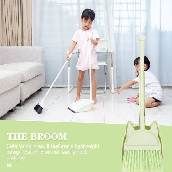 Children's Broom Set Toddler Small and Dustpan Kids Cleaning Kit